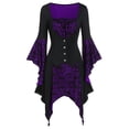 thumbnail image 1 of DYMADE Halloween Women Skull Button Gothic Irregular Top Cosplay Party Wear, 1 of 3