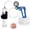 Blue + Protected Gauge, variant on LeLuv® Maxi Penis Pump w/ Blue Handle, Clear Hose | Donut | 9" x 2.00" Vibrating Cylinder