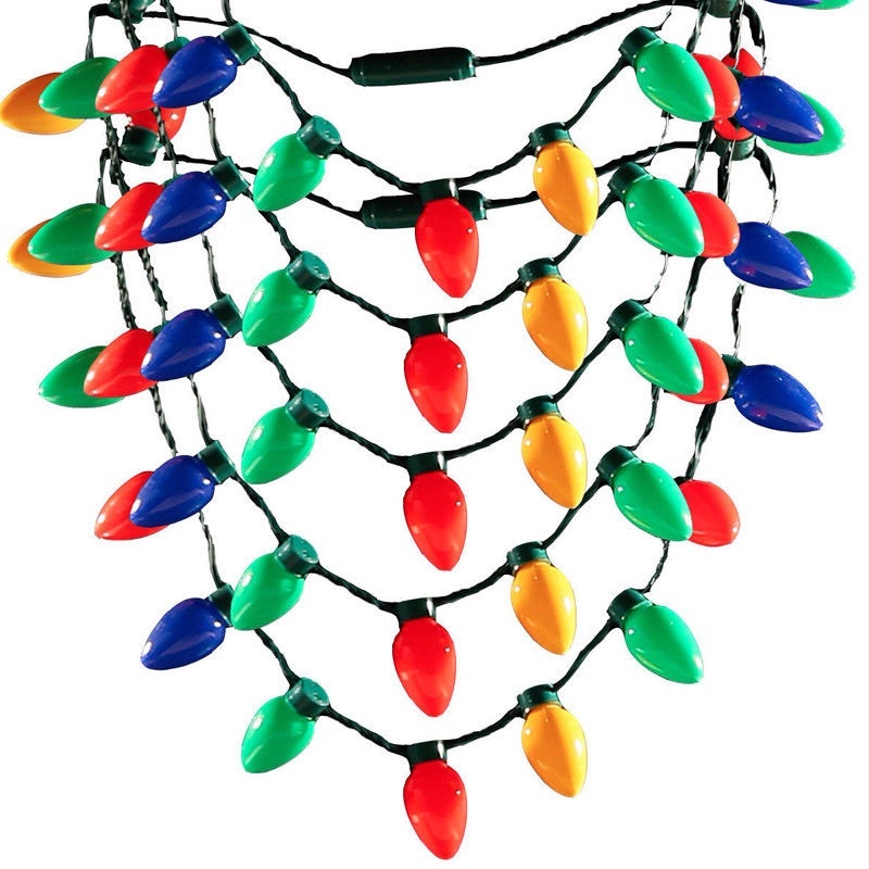 Christmas Bulb Necklace LED Light Up 