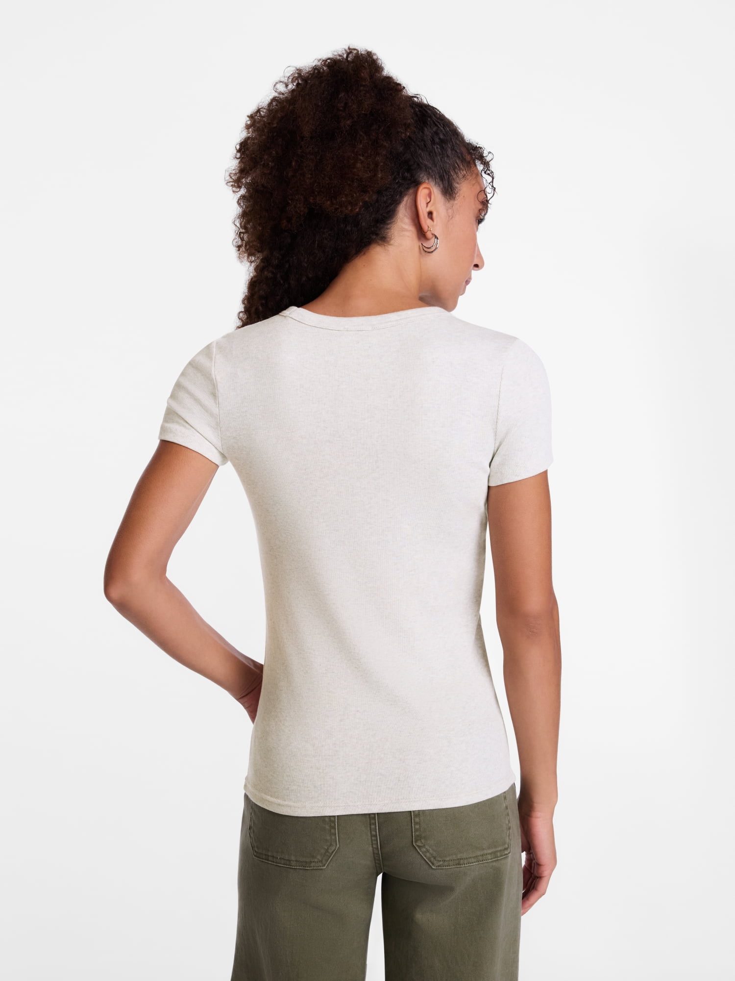 Scenario Women's Rib Tee with Short Sleeves, Sizes XS-XXXL