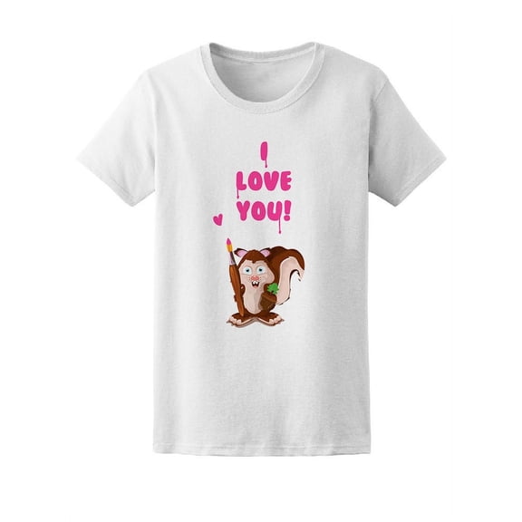I Love You! Quote Cute Squirrel Tee Women's -Image by Shutterstock