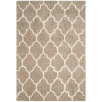 SAFAVIEH Toronto Nessa Geometric Shag Area Rug, Silver/Ivory, 4' x 6'