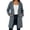 Dark Gray, variant on Women's Plain Hooded Zip Sweat Coats, Rib Cuff Long Sleeve Drawstring Waist Mid Length Knit Outerwear, Side Pockets for Women's Fall Winter Coat, Women's Gray, Sizes S-2XL