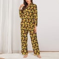 thumbnail image 2 of Haiem Cartoon Ducks Pattern Women’s Long-sleeve Sleepwear,Sleepwear Set,2-piece Loungewear Set,Soft PJs Comfy Nightwear with Pockets-Large, 2 of 7