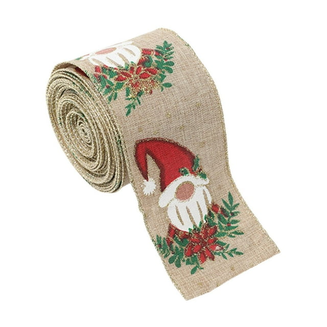 GUOOL Christmas Ribbon Decoration Garland Burlap Ribbon Greeting Cards Tree Rattan for Santa Claus