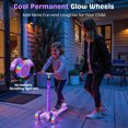 thumbnail image 3 of UPGO 3 Wheel Kid Scooter, 25mm Extra Thick Deck & Light up Wheels, Adjustable Heights for Kids Ages 3-12,Purple, 3 of 9