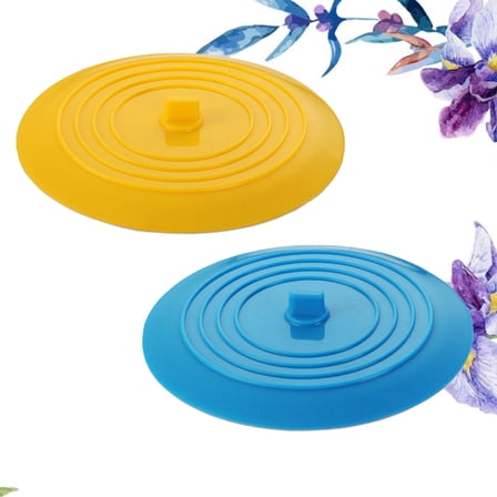 LEORX Silicone Drain Plug Round Yellow For Sewer 2Pcs