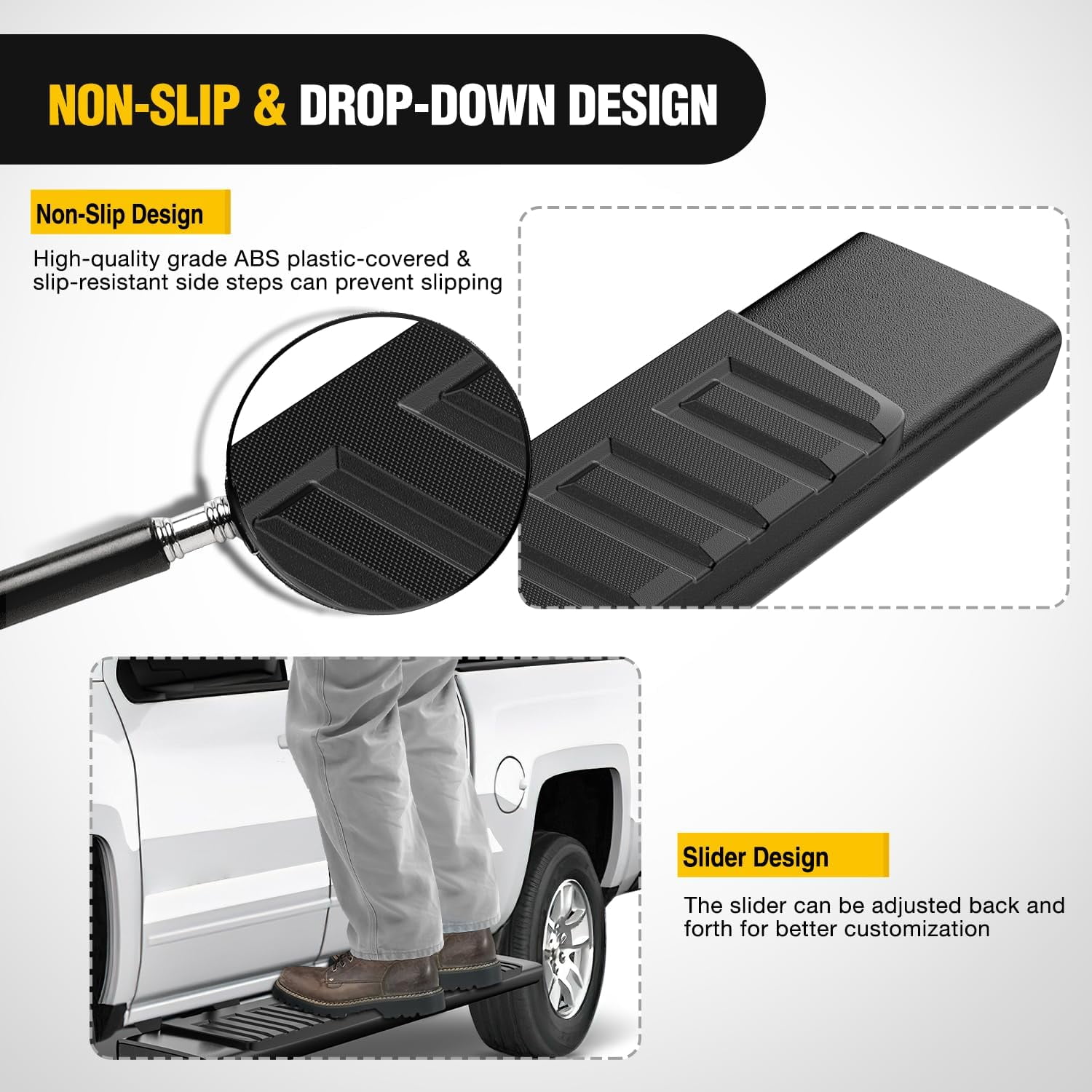 Nilight Running Boards for 2019 2020 2021 2022 2023 2024 2025 Dodge Ram 1500 New Body Style Crew Cab 4 Full Size Doors 6 Inch Side Step Nerf Bars Black