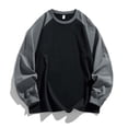 thumbnail image 3 of HomeDM Men's Crewneck Sweatshirt Raglan Long Sleeve Color Block Pullover Tops Casual Loose Fit Sports Gym Workout, 3 of 6