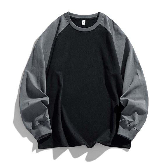 Aimik Mens Raglan Sleeve Top Long Sleeve Crew Neck T-shirt Casual Basic Tee Sport Workout Mens Top for All Seasons