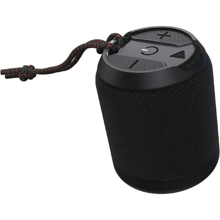 BRV-Mini - Waterproof Pairing Speaker - ged Portable Speaker - 12 Hours of Playtime - Black