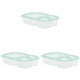 thumbnail image 1 of Contenedor Frutas 3 Compartimentos Caja Bento PP Reutilizable para Estudiantes (claro) Verde, 1 of 2