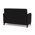 thumbnail image 3 of Siena Lounge Lobby Reception Waiting Loveseat and / Walnut Wood Legs / Black, 3 of 5