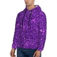 thumbnail image 3 of Goofa Purple Glitter for Men's Hooded Sweatshirt - Lightweight Pullover Hoodie with Kangaroo Pocket, Perfect for Everyday Wear-Large, 3 of 7