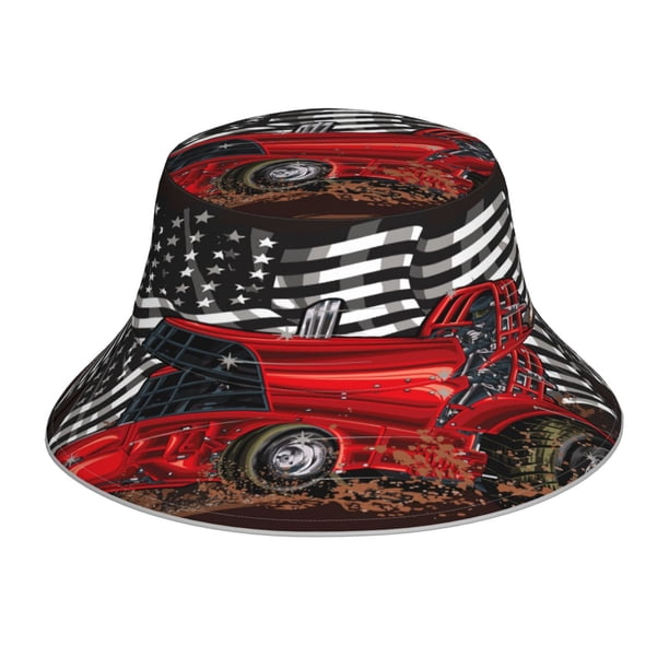 Fotbe tractor Sombrero Tipo Pescador con Estampado – Sombrero de Sol de Algodón de Moda para Playa, Golf, Pesca