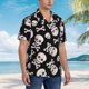 thumbnail image 3 of Balery black white Skull bone Camisas hawaianas de manga corta para hombre, camisas playeras de corte holgado, camisas de vacaciones con botones,Large, 3 of 7