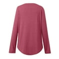 thumbnail image 4 of MHFRRA Camisa de Manga Larga, Informal, de Otoño, Cómoda, Suave y Básica, para Uso Diario. Rosa Fuerte, 4 of 7