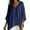 Navy, variant on SOOMLON Peplum Blouses for Women Plus Size V Neck Dolman 3/4 Sleeve Shirts Loose Solid Ruched Tops Comfy Casual Clothes