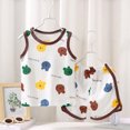 thumbnail image 2 of Ensemble de Gilet Sans Manches à Col Rond pour Enfants, Tenue Décontractée Deux Pièces en Polyester avec Imprimé d'Ourson Mignon + Shorts, Tissu Doux et Respirant, pour Garçons et Filles, Vêtements d'Intérieur, Photographie, Fête d'Anniversaire, 2 of 5