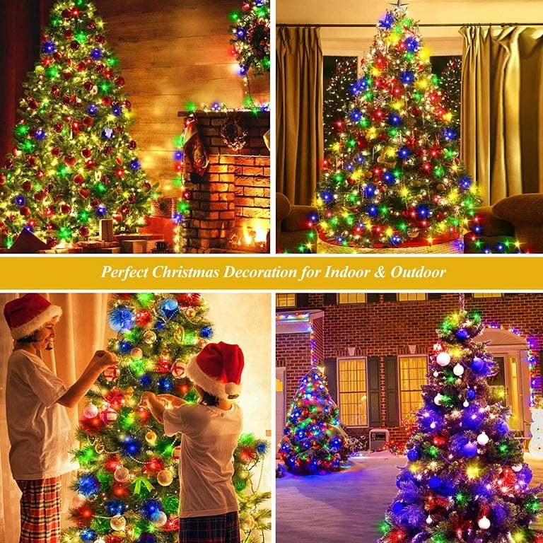 400 LED Christmas Tree Lights, Christmas Lights with 8 Light Modes & Memory  Function, 6.6FT x 16 String Lights with Timing Function & Remote Control  for Christmas Ornaments - Multicolor 