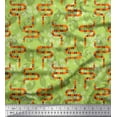 thumbnail image 1 of Soimoi Green Modal Satin Fabric Leaves,White Floral & Snake Reptile Print Fabric by The Yard 42 Inch Wide, 1 of 1