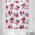 thumbnail image 1 of Floral Tapestry, Vivid Cherry Blossom Sakura Petals Botany Essence Watercolor Art, Fabric Wall Hanging Decor for Bedroom Living Room Dorm, 5 Sizes, Fuchsia Yellow, by Ambesonne, 1 of 1