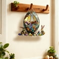 thumbnail image 2 of AYktou 2 Pcs Easter Egg Stained Glass Window Hanging, 7.8 Inch Easter Bunny Egg Decorative Pendant Rabbit Solar Concentrators Easter Decor Landscape Sun Catcher Indoor Outdoor Hanging Ornaments, 2 of 6
