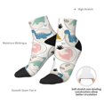 thumbnail image 6 of Rateoe Cute Dinosaurs Pattern Quarter Crew Socks,Toe Seamed Ankle Socks,Cotton Cushioned Breathable Athletic Crew Sports Socks, 6 of 7