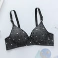 thumbnail image 2 of qolati Everyday Bras for Women Cute Polka Dots Print Wireless Push Up Sports Bras Adjustable Straps Seamless Comfortable No Underwire Bralette T-Shirt Bra, 2 of 3