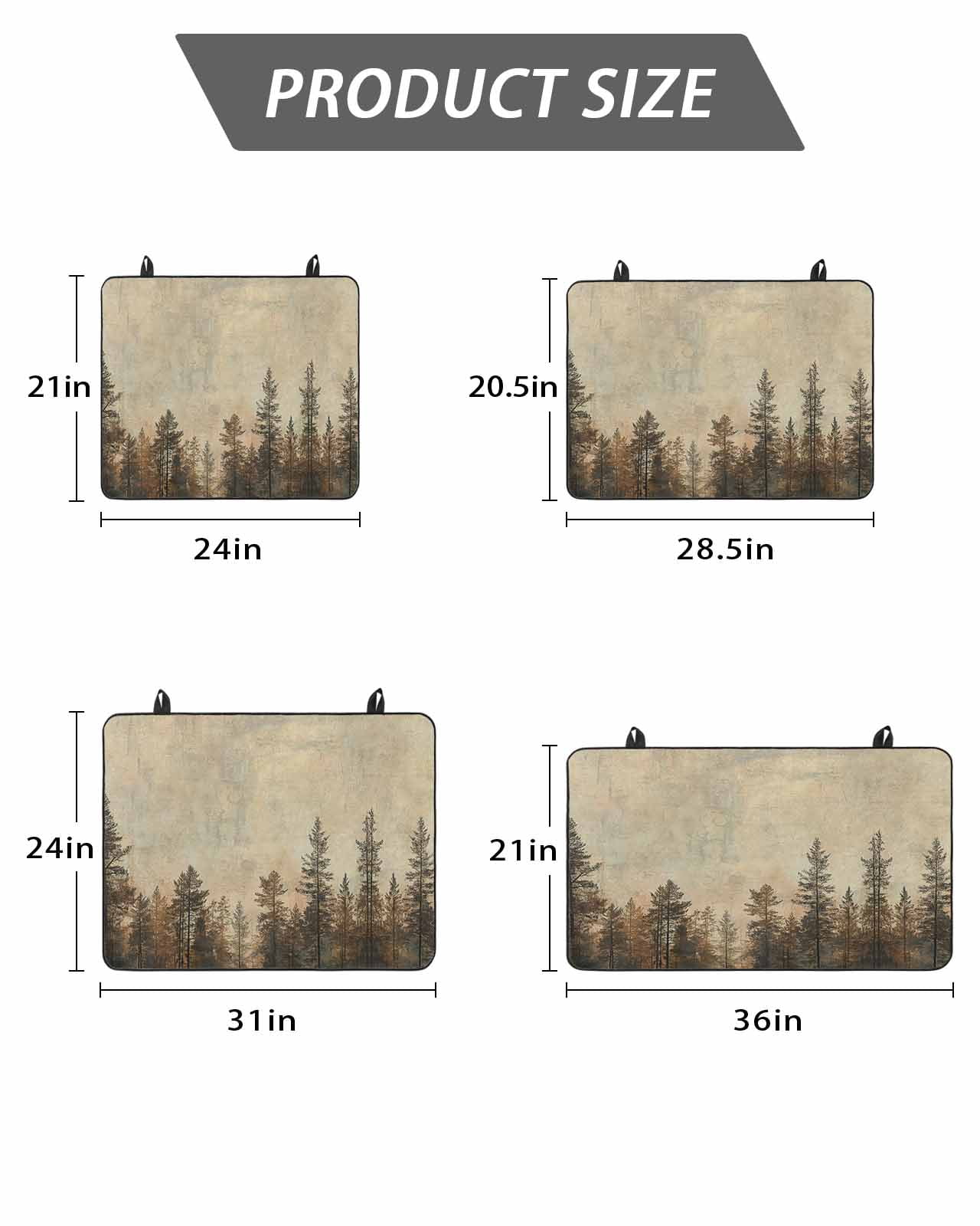 Stove Top Covers for Electric Stove, Brown Forest Glass Stovetop Cover Protector, Vintage Tree Farmhouse Botanical Induction Cooktop Protector Oven Mat for Kitchen Countertop 24"x21"