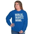 thumbnail image 4 of Worlds Okayest Mama Mothers Day Mom Women Plus Size Crewneck Sweatshirt Brisco Brands 2X, 4 of 5