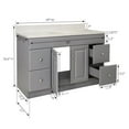 thumbnail image 5 of Design House 585984 Wyndham 2-Door 4-Drawer Bathroom Vanity with Cultured Marble 4 in. Centerset White on White Top, Unassembled, 49x22, Gray, 5 of 18