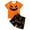 1#Orange, variant on Byoo Toddler Boys Halloween Pumpkin Outfits Short Sleeve Graphic Tee Shorts Set for Kids