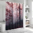thumbnail image 6 of Red Forest Shower Curtain, Waterproof Shower Curtains for Bathroom, Mysterious Vintage Foggy Woods Tree Washable Fabric Bathtub Curtain Set Bath Decor with 12 Hooks 48"x72", 6 of 8