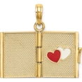 thumbnail image 4 of 14K Yellow Gold Enameled 3D Moveable My Love Story Book Pendant (20.4 X 13.7) Made In United States k6894, 4 of 5