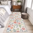 thumbnail image 4 of Pink Watercolor Floral 2'x6' Runner Rugs for Hallway Kitchen Bedside Non Slip Washable, Spring Botanical Leave Flowers Entryway Rug Runners with Rubber Backing, Long Carpet Runner for Laundry Room, 4 of 8