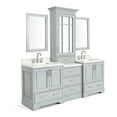 thumbnail image 4 of Ariel Stafford 85 In. Double Rectangle Sink Vanity Set With White Quartz Countertops In Grey, 4 of 11