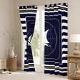thumbnail image 3 of Feelyou Cartoon Ocean Sailboat Curtains Pack of 2 (42x84 Each) for Boy, Marine Nautical Curtains Blackout, Navy Abstract Lines Bedroom Curtains, Black Out Curtains Decor, 3 of 6