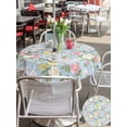 thumbnail image 5 of Outdoor Tablecloths with Umbrella Hole & Zipper, Blue Spring Floral Round Tablecloths 60 Inch, Elegant Farmhouse Flowers Birds Watercolor Waterproof Table Cloth, Patio/Pool/Picnic Table Covers, 5 of 8