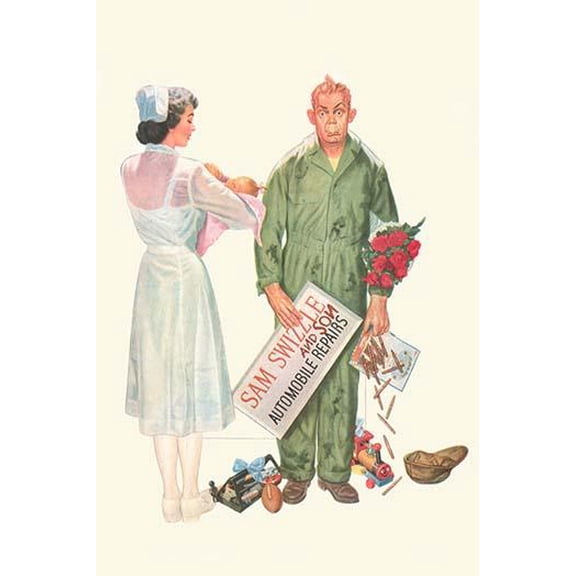 Sam Swizzle and Son Automobile Repairs-Fine Art Canvas Print (20" x 30")