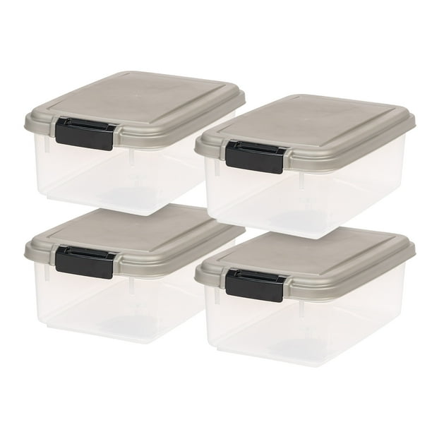 IRIS USA 12 Qt Airtight Pet Food and Treat Storage Container, 4 Pack