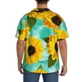thumbnail image 5 of Haiem Sunflowers With Green Leaves Men's Casual Shirts Short Sleeve Button Down Shirts Fashion Textured Summer Beach Shirt-XX-Large, 5 of 7