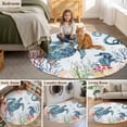 thumbnail image 5 of Sea Turtles Round Area Rug 3.3 FT, Non Slip Small Entryway Kitchen Mat, Oceans Octopus Starfish Seahorse Coral Washable Soft Circular Rug Non-Shedding Door Mat for Bathroom Playroom Kids Room, 5 of 9