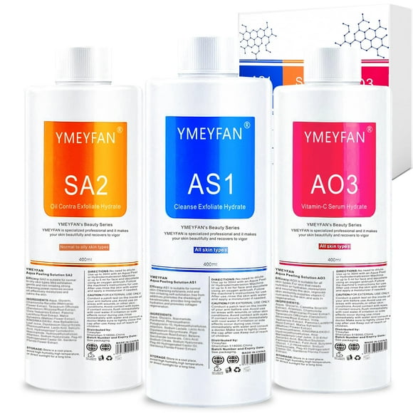 YMEYFAN AS1 SA2 AO3 Hydrate Facial Solution (English Ver.) for Hydra Machine SPA Salon Facial, Aqua Peeling Solution for Small Bubble Facial Machine Cleans