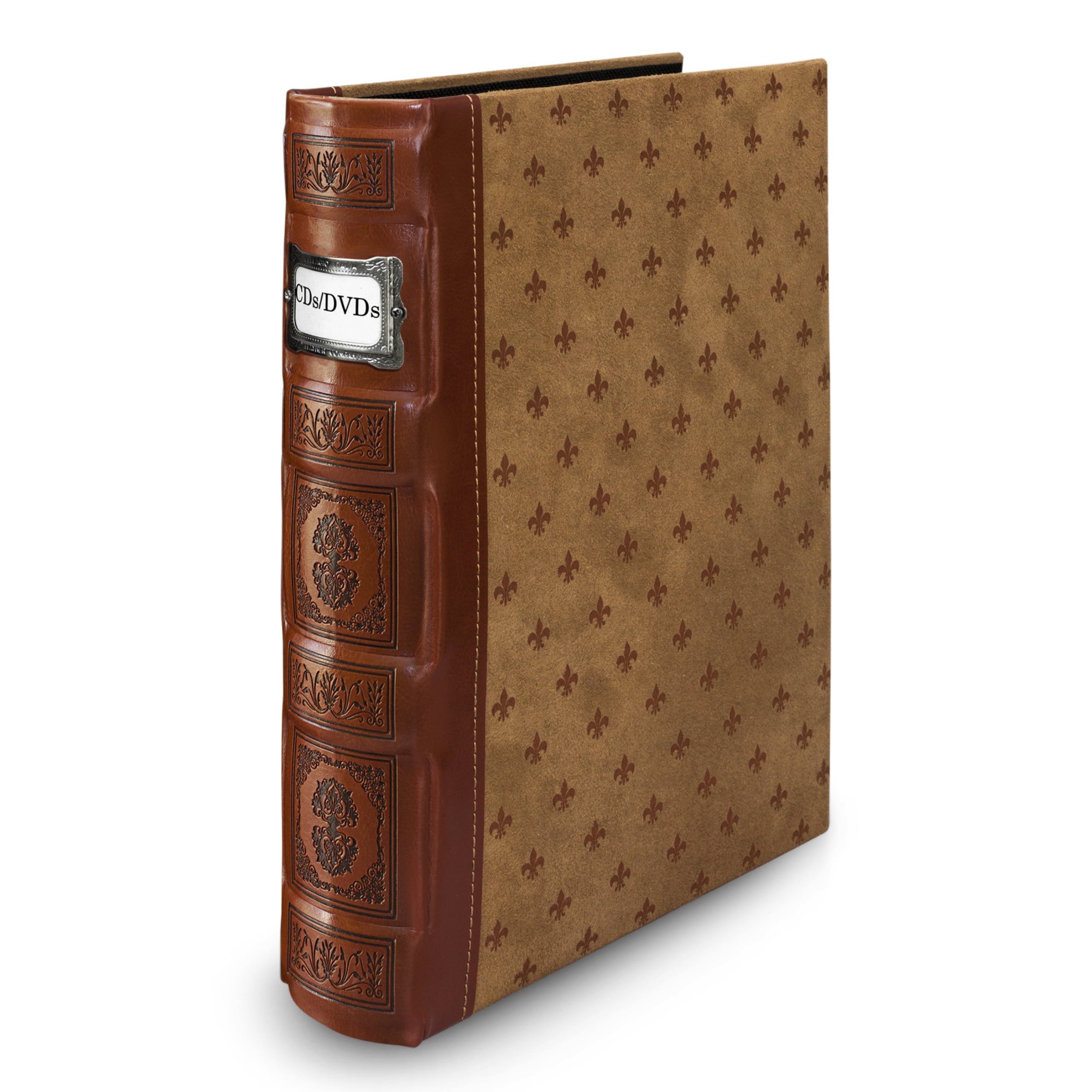 BellagioItalia Tuscany CD/DVD Storage Binder Cognac Brown Leather