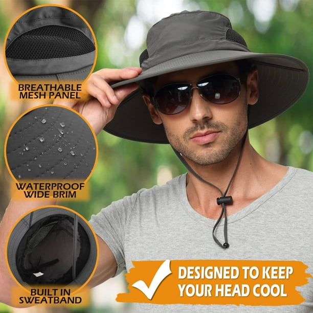 ShenMo Hat Men Women Sun Summer Anti UV Outdoor Hiking Bucket Hat Foldable  Waterproof for Safari, Travel, Gardener 