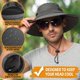 thumbnail image 4 of Sun Hat for Men/Women, Waterproof Wide Brim Bucket Hat UV Protection Boonie Hat for Fishing Hiking Garden Beach, 4 of 5