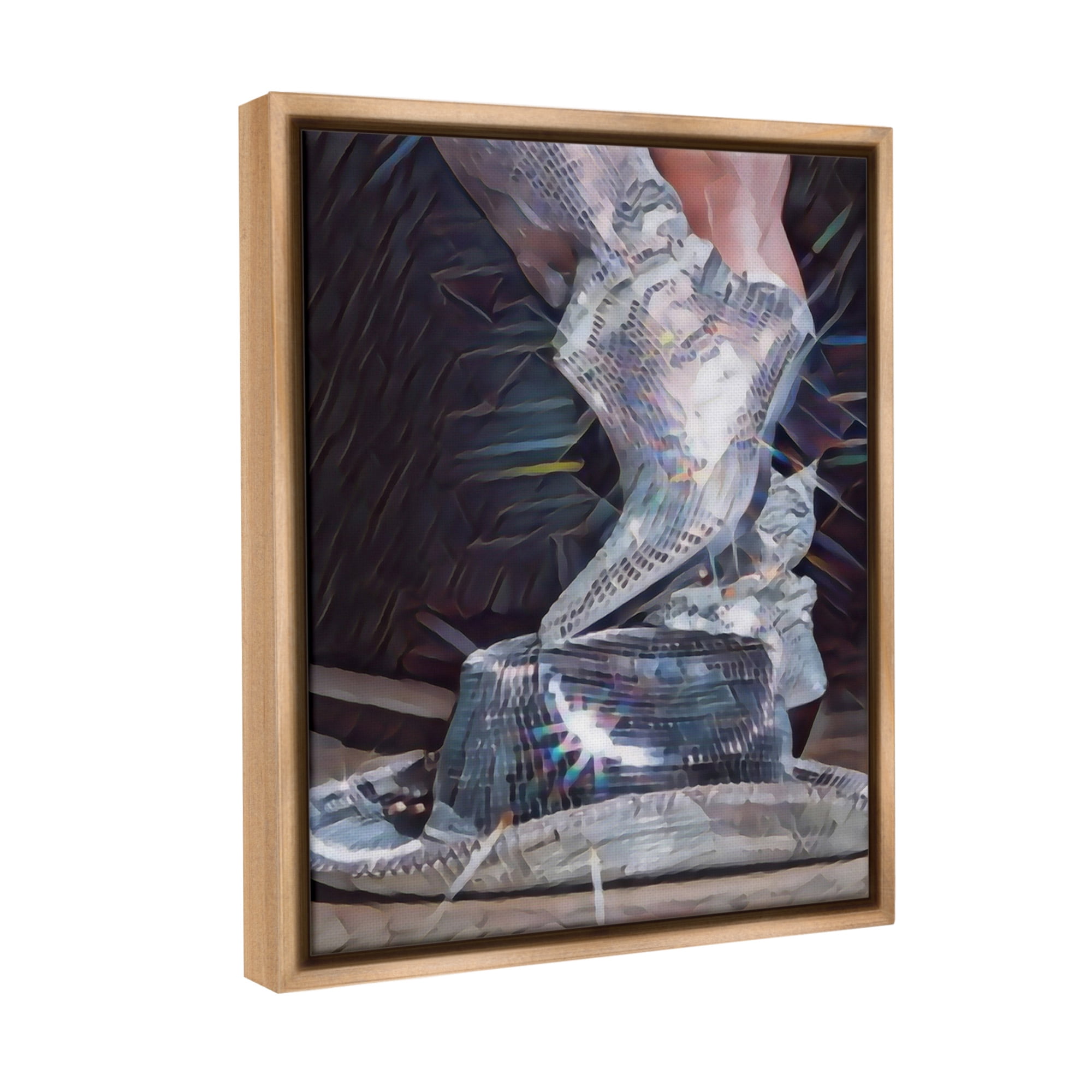 Stupell Industries Disco Sparkles Cowgirl Novelty Painting Brown Floater Framed Canvas Art Print Wall Art, 17 x 21