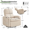 thumbnail image 4 of Aemeios Swivel Power Recliner Chair Teddy Nursery Glider Rocking Recliner, Beige, 4 of 9