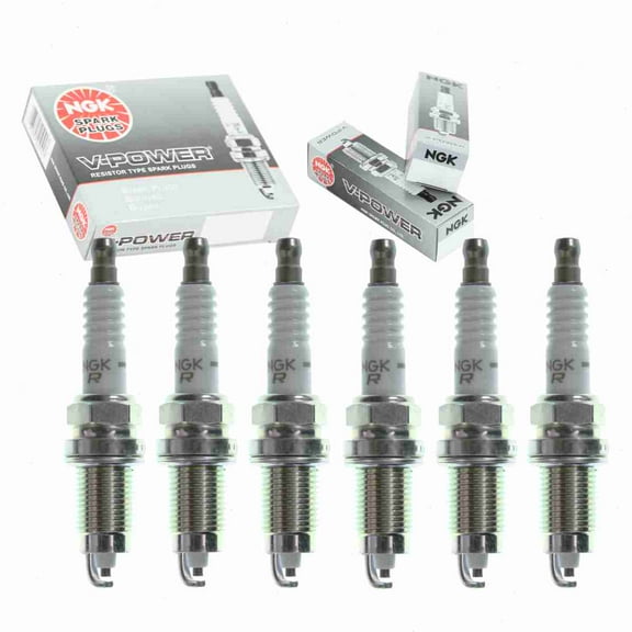 6 pc NGK 7252 V-Power Spark Plugs for 2412 2412-6 412 412C2 412S 5018 6717 7412 8115 82 82C2 E3.58 FR8VPP33U QJ16HR-U RC12LYC RC14E5 RFN14LY SP428 Ignition Wire Secondary